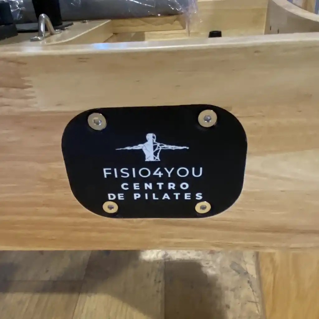 pilates equipment custom metal plate logo